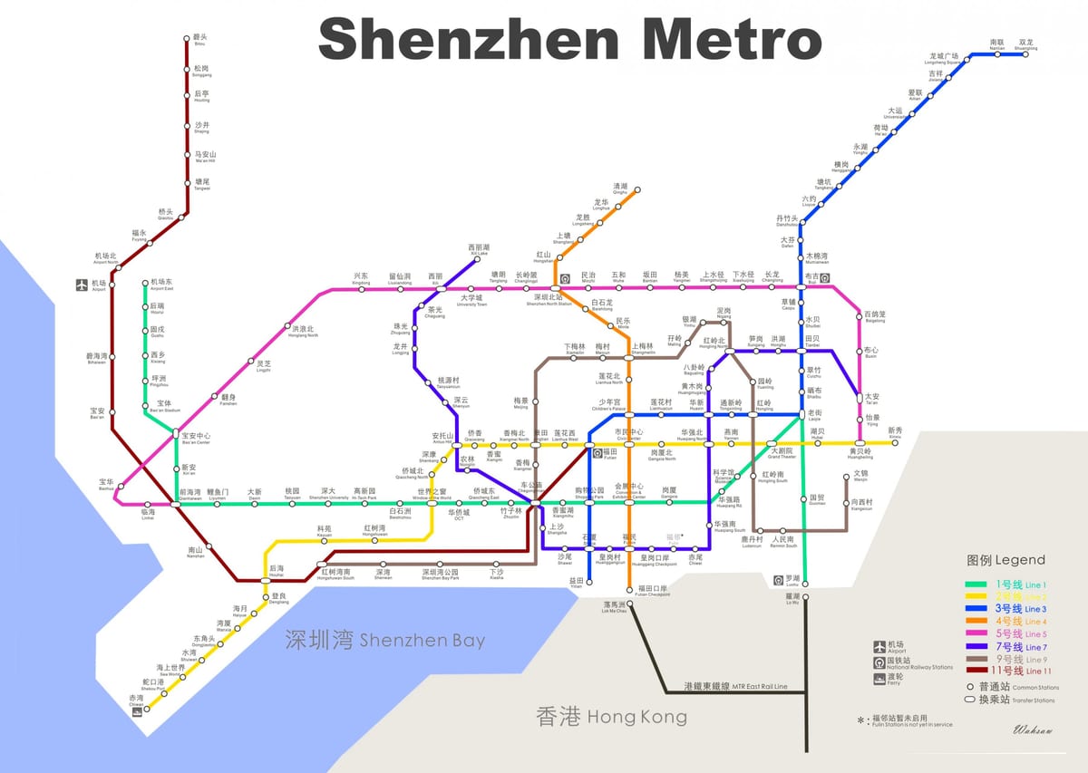zemljevid Shenzhen pod zemljo