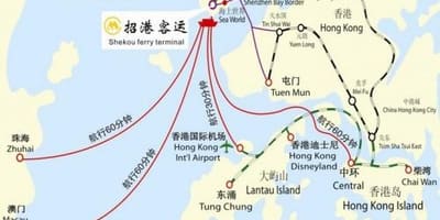 Zemljevid shekou ferry terminal