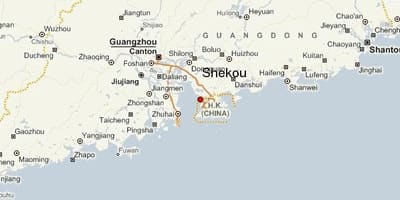 Shekou Kitajska zemljevid