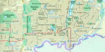 Zemljevid Shenzhen centru
