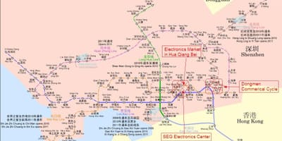 Zemljevid Shenzhen elektronika trgu