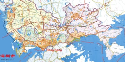 Zemljevid Shenzhen ems Kitajska