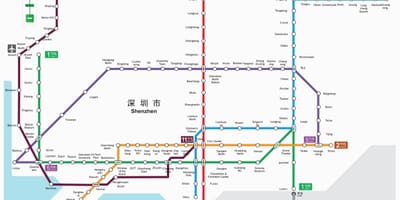 Shenzhen metro zemljevid 2016