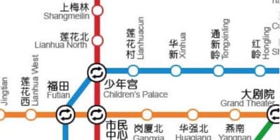 Zemljevid Shenzhen severno postajo
