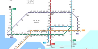 Shenzhen železniške zemljevid
