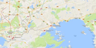 Shekou vrata zemljevid